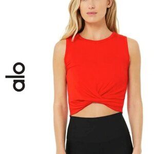 ALO | 2 Cover Tanks | CHERRY RED & BLACK | S